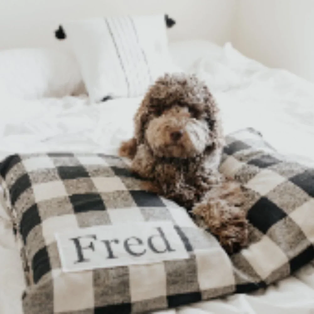 Plaid Dog Bed Cover - Dog Beds - Personalized Dog Bed